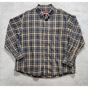 Covington Shirt Mens 2XL Bown Blue Plaid Western Flannel Outdoor Gorpcore Cowboy